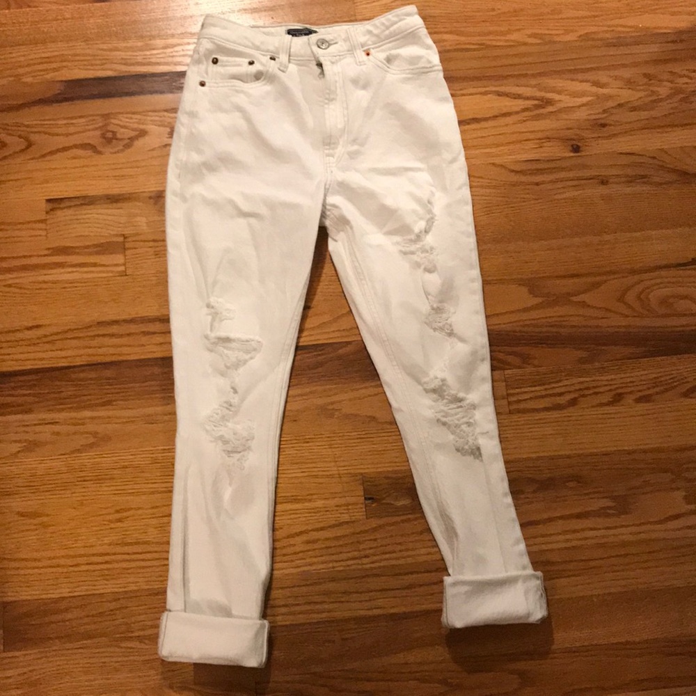 white ripped jeans